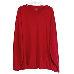 Men's 2x XXL Big & Tall POLO RALPH LAUREN Red Long Sleeved T Shirt